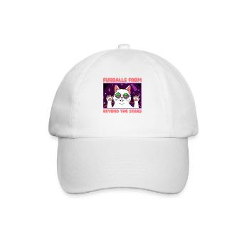 Cat Alien, UFO, UAP, Space, Space Flying Object - Baseball Cap - white/white - Front