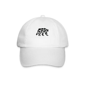 Ours, ours polaire, ours brun, grizzli, silhouette - Casquette classique - blanc/blanc - Devant
