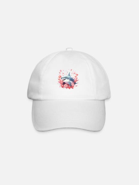 Bulles d’amour de requin Saint-Valentin sous l’eau - Casquette classique - blanc/blanc
