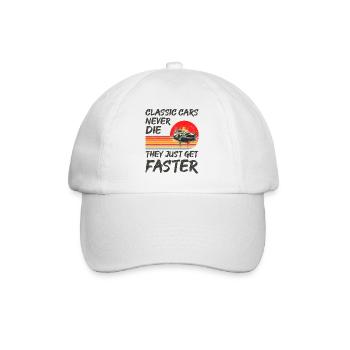 Classic Cars Never Die, They Just Get Faster - Baseball Cap - white/white - Front