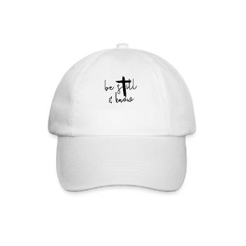 Sei still und kenne JesusJesus Shirt - Baseballkappe - Weiß/Weiß - Vorne