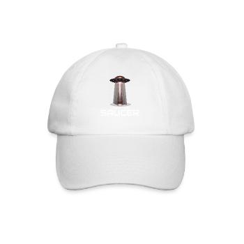 Alien, UFO, UAP, Space, Weltraum Flugobjekt - Baseballkappe - Weiß/Weiß - Vorne