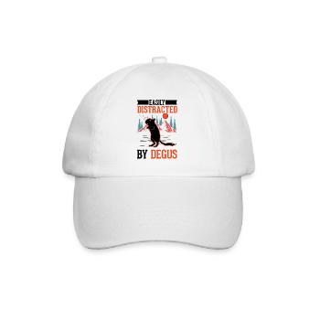 Degu Geschenk Strauchratte Walddegu - Baseballkappe - Weiß/Weiß - Vorne