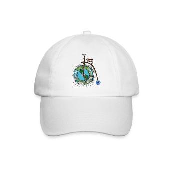 Save The Planet Earth Penny Farthing Bicycle Art - Baseball Cap - white/white - Front