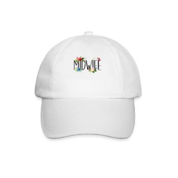Nurse Midwife Birth Worker Flower - Baseball Cap - white/white - Front