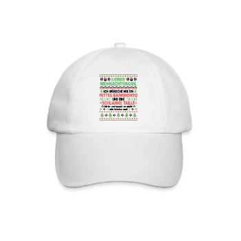 Weihnachten Fettes Bankkonto Lustig Damen Herren - Baseballkappe - Weiß/Weiß - Vorne