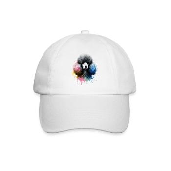 Caniche tête de chien aquarelle - Casquette classique - blanc/blanc - Devant