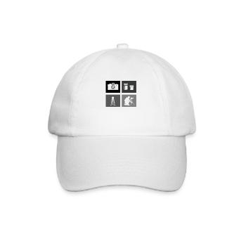 Appareil photo, Photographe de nature, Photographe animalier - Casquette classique - blanc/blanc - Devant