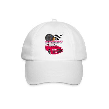 Voiture rouge rétro rapide - Casquette classique - blanc/blanc - Devant