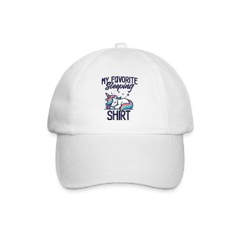 Unicorn Sleep Humor Gift Pajamas Lazy - Baseball Cap - white/white - Front