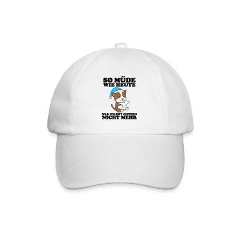 Müde Spruch Verschlafen Schlafen Ausschlafen Faul - Baseballkappe - Weiß/Weiß - Vorne