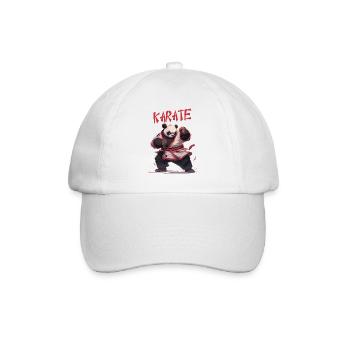 Lustiger japanischer Karate Panda Kawaii Karateka - Baseballkappe - Weiß/Weiß - Vorne