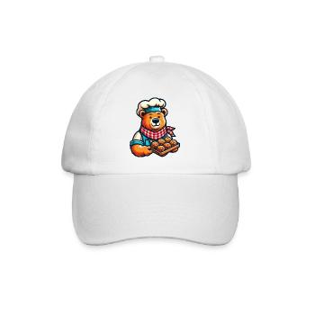 Backender Bär - Baseballkappe - Weiß/Weiß - Vorne