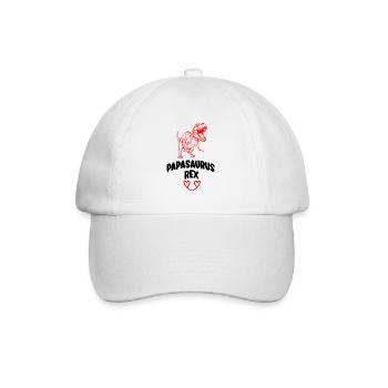 Papasaurus Rex Idée Drôle Cadeau Fête des Pères - Casquette classique - blanc/blanc - Devant