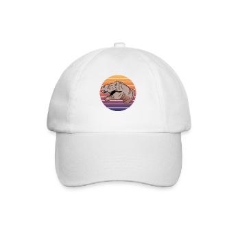 T-Rex coucher de soleil look rétro cadeau - Casquette classique - blanc/blanc - Devant