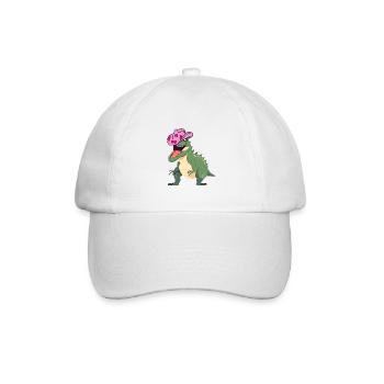 Dinosaur Wearing a pink cowboy hat - Baseball Cap - white/white - Front
