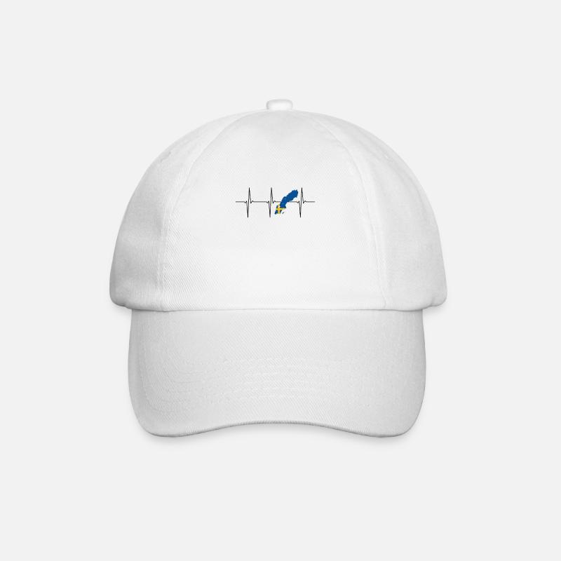 Suède ECG Heartbeat - Casquette classique - blanc/blanc