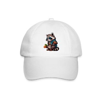 Raccoon / Animal / Zoo / Wild / Cute / Predator - Baseball Cap - white/white - Front