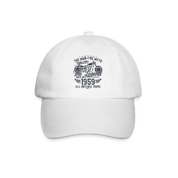 1959 Vintage homme mythe légende moto - Casquette classique - blanc/blanc - Devant