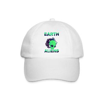 Alien, UFO, UAP, Space, Weltraum Flugobjekt - Baseballkappe - Weiß/Weiß - Vorne