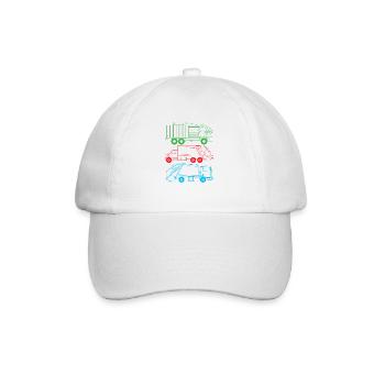 Müllwagen Liebe Müllabfuhr Kind Junge I Geschenk - Baseballkappe - Weiß/Weiß - Vorne