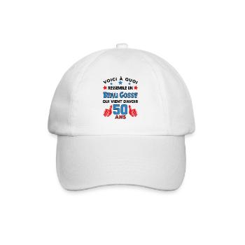 50 ans anniversaire homme cadeau humour drôle - Casquette classique - blanc/blanc - Devant