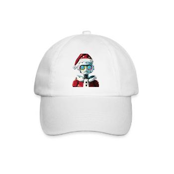 Robot dressed as Santa Claus - Baseball Cap - white/white - Front