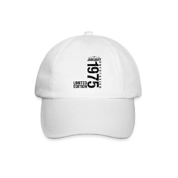 Birthday January 1975 January born in January - Baseball Cap - white/white - Front