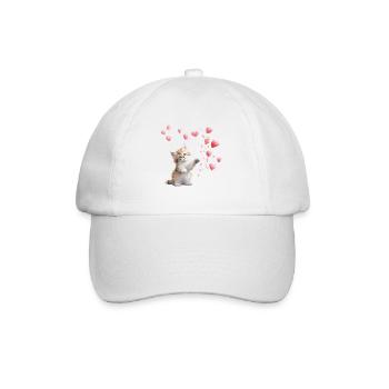 Chaton Pattes Ludiques Saint Valentin Félin Flirt - Casquette classique - blanc/blanc - Devant