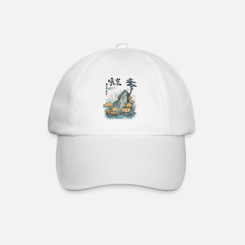 Ukiyo-E champignon Art Vintage Japon Style - Casquette classique - blanc/blanc