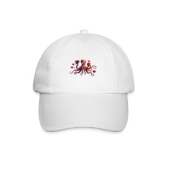 Oktopus Tentakel Geschenke Valentinstag Meer der Liebe - Baseballkappe - Weiß/Weiß - Vorne