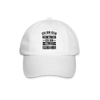 Ich Bin Kein Rentner Ich Bin Vollzeit Eisenbahner - Baseballkappe - Weiß/Weiß - Vorne