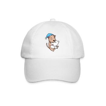 Chat avec oreiller et bonnet somnolent - Casquette classique - blanc/blanc - Devant