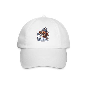 Une petite dinde construit un bonhomme de neige pour Thanksgiving - Casquette classique - blanc/blanc - Devant