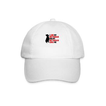 J’aime mon Rottweiler et il m’aime - Casquette classique - blanc/blanc - Devant