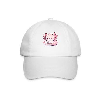 Cute Axolotl with Heart Axolotls - Baseball Cap - white/white - Front
