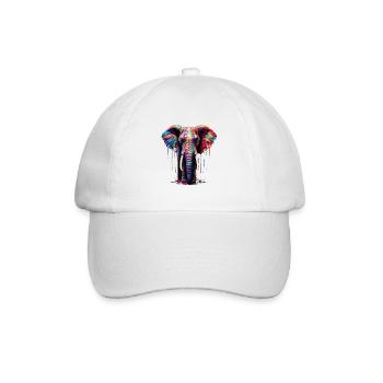 Éléphant arc-en-ciel - Casquette classique - blanc/blanc - Devant