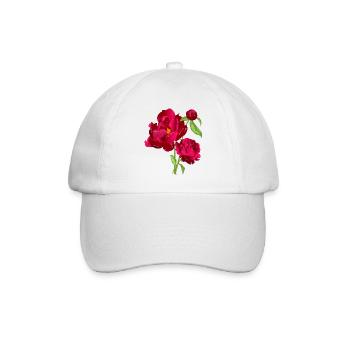 rosen blumen rot muttertag frau girl blüten danke - Baseballkappe - Weiß/Weiß - Vorne
