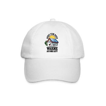 Öko Haus Sprit vom Dach Wärme aus der Luft - Baseballkappe - Weiß/Weiß - Vorne