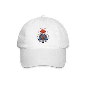 Kitsune Yokai Kimono Ukiyo-E Retro Japan Design - Casquette classique - blanc/blanc - Devant