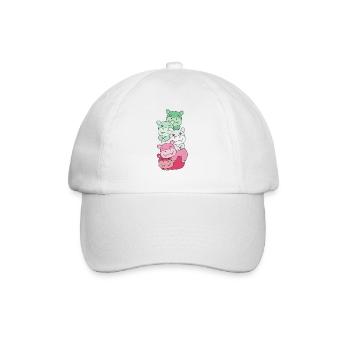 abrosexuell Flag Pride LGBTQ süße Hippo - Baseballkappe - Weiß/Weiß - Vorne