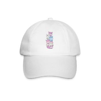 Intersex Flag Pride LGBTQ süße Hippo - Baseballkappe - Weiß/Weiß - Vorne