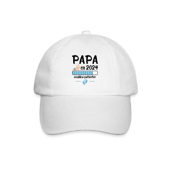 Cadeau Papa Annonce Grossesse Futur Père 2024 - Casquette classique - blanc/blanc - Devant
