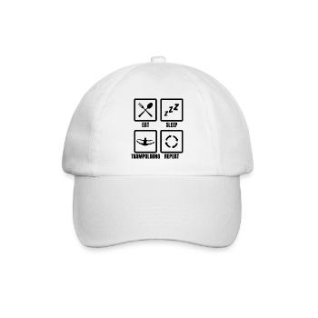 Eating, sleeping, repeating trampoline - Baseball Cap - white/white - Front