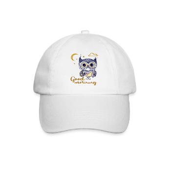 good morning, owl - Baseball Cap - white/white - Front