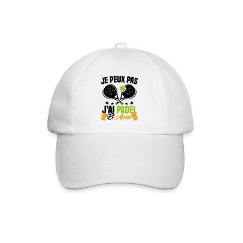 I can't I have padel and aperitif Padeliste Gift - Baseball Cap - white/white - Front