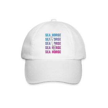 Sea Horse Writing Game Ocean Love - Baseball Cap - white/white - Front