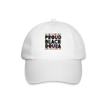 Doula Travailleuse à la naissance Fière Noire - Casquette classique - blanc/blanc - Devant