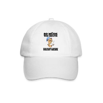Ausschlafen Müde Spruch lustig Schlafen - Baseballkappe - Weiß/Weiß - Vorne