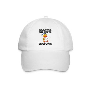 Ausschlafen Müde Spruch lustig Schlafen - Ente - Baseballkappe - Weiß/Weiß - Vorne
